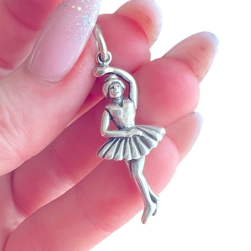 New Solid Sterling Silver Ballet Dancer Charm/Pendant